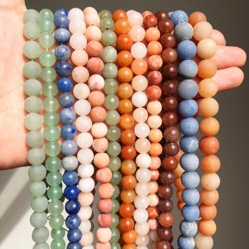 4-12mm Natural Matte Smooth Aventurine Jade Stone Beads Wholesale Round Loose Beads For Jewelry Making DIY Earring Bracelet Neck
