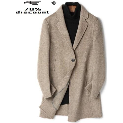 Double-sided 200% Wool Coat Men Long Jacket Korean Overcoat Autumn Mens Coats and Jackets Abrigo Hombre LM-282028 KJ2253