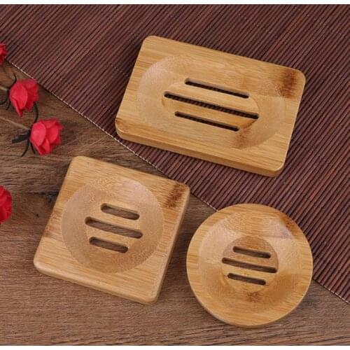 Natural Bamboo Soap Dish Simple Bamboo Soap Holder Rack Plate Tray Bathroom Soap Holder Case 3 Styles SN931