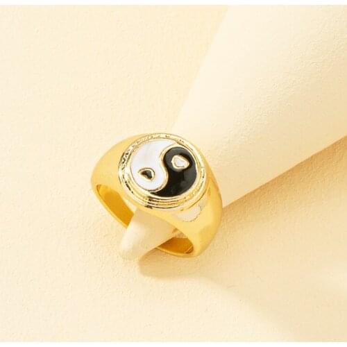 10 pcs / lot new arrival items fashion jewelry metal enamel tai chi ring