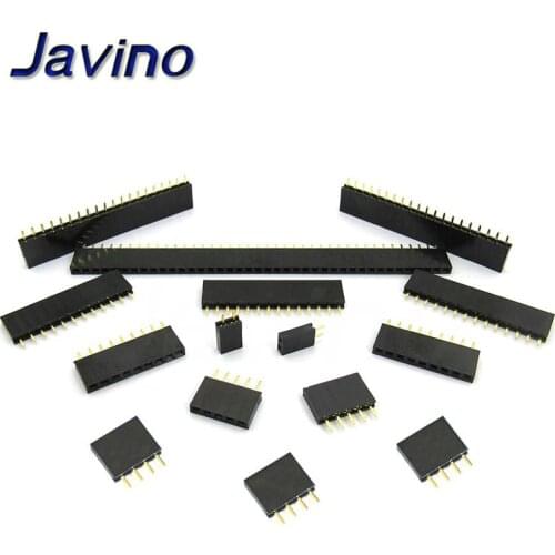 10PCS 2.54mm Single Row Pin Female Pin Header Socket 1*2p 3p 4p 5p 6p 7p 8p 9p 10p 12p 14p 16p 20p 40p Pin Connector