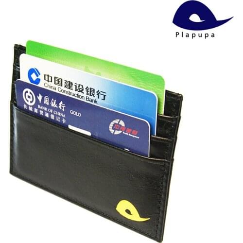 Plapupa Vintage Colorful Smooth Cow Leather Credit Card Holder 7 pockets Mens Business Flat Wide id card Wallet Case