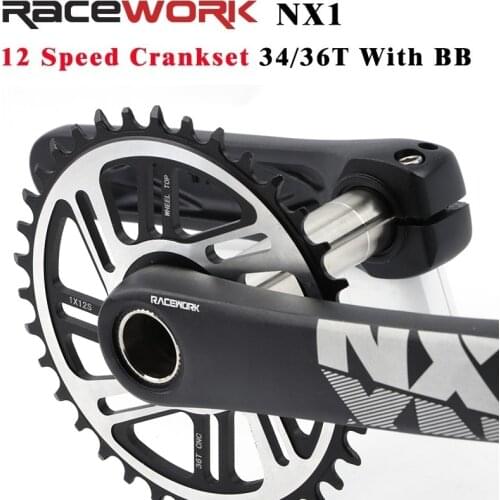 Plate and connecting rod, mountain bike, 170mm, crank 1x system, sprocket 104 BCD, wide chain narrow 34T 36t 12 speed