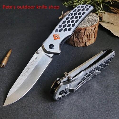 RM All-Steel Mirror Folding Knife Mercerized High Hardness Outdoor Portable Knife Camping FIshing Mountain Climbing Little Knife