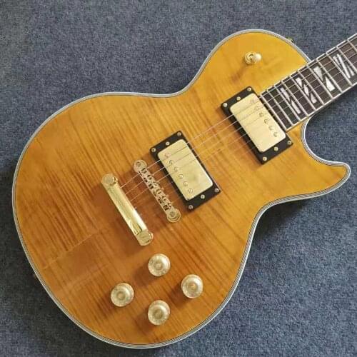 Custom Electric Guitar Tiger Maple Top Golden Hardware Rosewood Fingerboard Mahogany Body High Quality Free Shipping