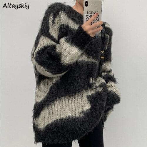 Pullovers Women Vintage Long Sleeve Fall Basic Sweaters for Lady Japanese Fashion Casual Chic O-neck Ladies Streetwear All-match