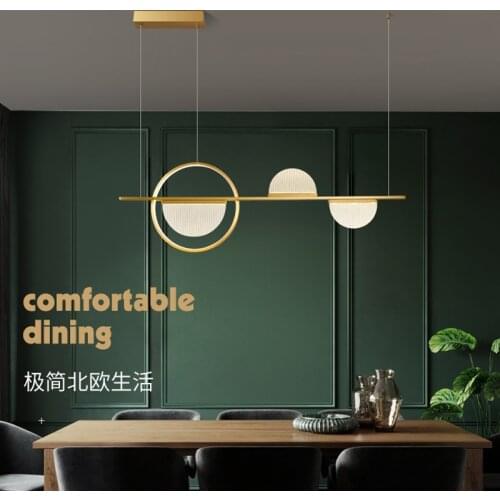 Modern Simplicity Home Restaurant LED Pendant Lamp Diningroom Bar Cafe Lighting Lights Copper Indoor Nordic Decoration luminaire