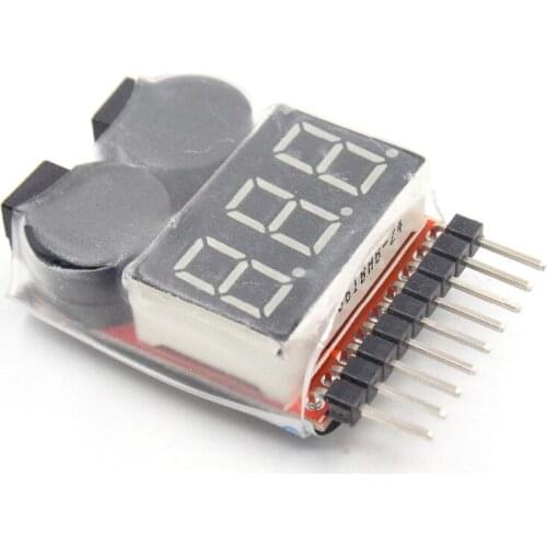 1-8S LED Lipo Voltage Indicator Checker Tester Low Voltage Buzzer Alarm