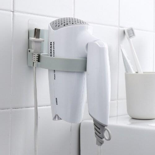 Waterproof Wall-mounted Hair Dryer Holder ABS Bathroom Shelf Storage Hairdryer Holder Durable Blower Rack Organizer For Home