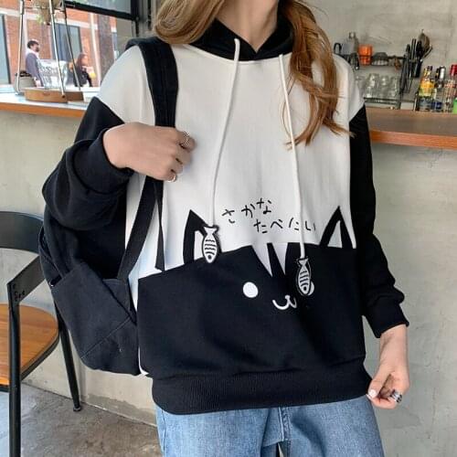 Dark Streetwear Letter gothic sweatshirt Harajuku letter print loose hip hop women long sleeve Ulzzang Hooded sweatshirt