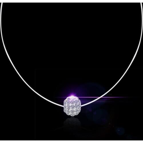 Summer Styles Single Cube/Crystal Ball Pendant Necklace For Women Choker Jewelry 925 Sterling Silver Fashion Accessory