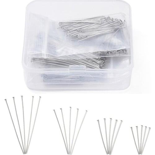1Box 304 Stainless Steel Head Pins Flat/Ball Head Pins For Jewelry Making Findings Accessories Mixed Size 25mm/30mm/40mm/50mm