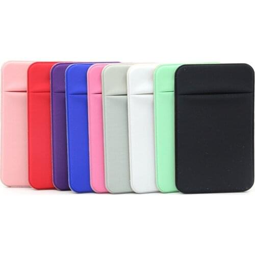 1pcs Adhesive Sticker Phone Pocket Cell Phone Stick on Card Wallet Stretchy Lycra Credit Cards ID Card Holder Pouch Sleeve