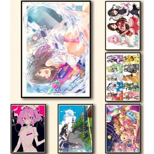 50 Designs Anime THE IDOLM@STER Whitepaper Poster Artwork Fancy Wall Sticker for Coffee House Bar