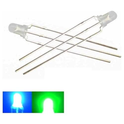 50pcs 5mm 3Pin Diffused two Bi-Color Red & Green Light Common Anode Led Diode C