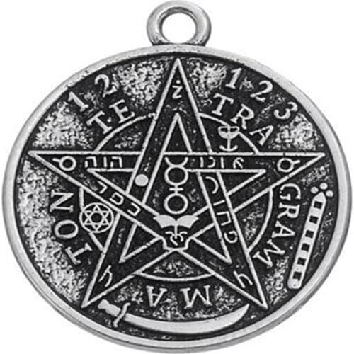 Antique Gothic Tetragrammaton Pentagram Pendant Necklace Wiccan Talisman Pagen Pentacle Amulet For Women Bracelets Jewelry Gift