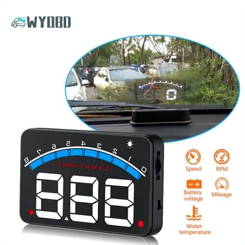 WiiYii M6 OBD2 HUD Head-Up Display Big Digital Number HUD Driving Speed Windshield Projector Overspeed Warning System