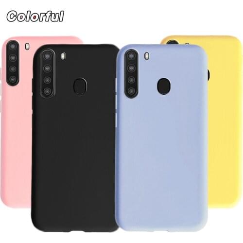 For Samsung Galaxy A21 Case Simple Pudding Cover Silicone Cases For Fundas Samsung A21 A 21 SM-A215U A215U1 Back Cover Soft Case