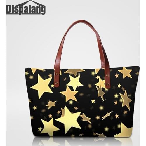 Dispalang Designer Women Handbag Gold Stars Print Lady Party Wedding Totes Bags Girls Summer Beach Bag Bolsa Feminina Sac A Main