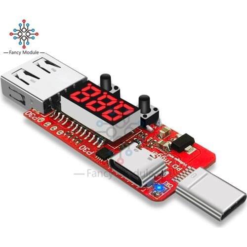 Type-C PD2.0 PD3.0 5V-20V Electrical Scam Power Trigger LED Digital USB Detector Tester Voltmeter Ammeter