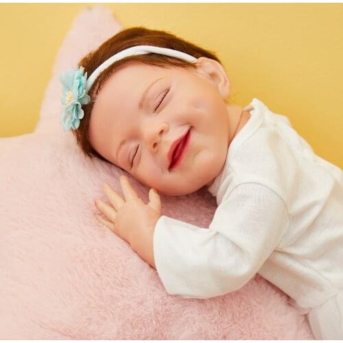 Hoomai Cute Christmas baby reborn doll with closed eyes and smiling very soft Body For Children To Playmate