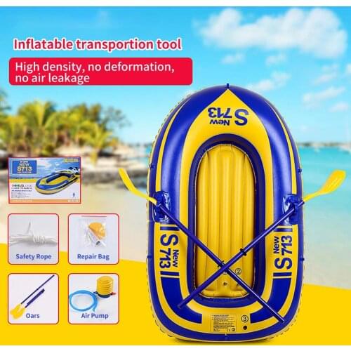 Kayak Thicken Safe Inflatable Boat For Single-person PVC Rowing Fishing Boat Kayak For Outdoor Driving Fishing Water Sports