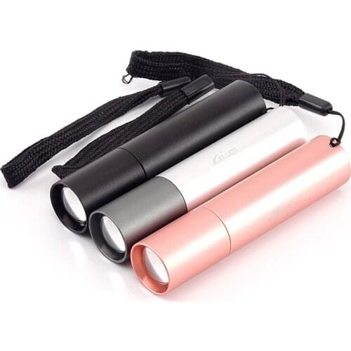 Mini Strong Light Rechargeable Flashlight Zoom Super Bright Long-range Small Portable Led Outdoor Camping Students with Usb