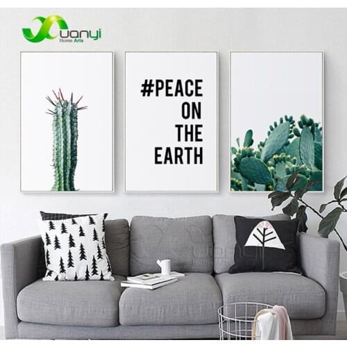 Nodic Quote Style Decoraction Canvas Art Nodic Cactus Plant Canvas Oil Painting Modular Wall Painting For Kitchen Print Unframed