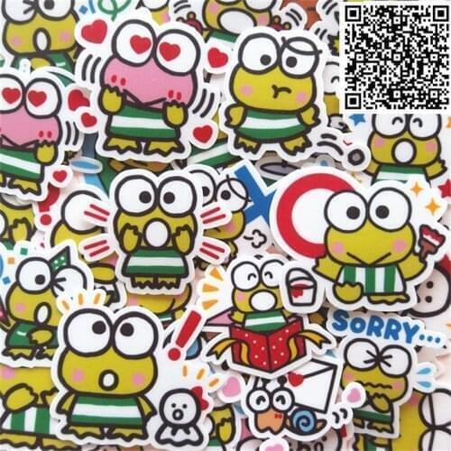 New 40 Pcs Little frog face Decal Mobile/PC car phone Self waterproof Scrapbooking Stickers Car Sticker Wedding Decoration