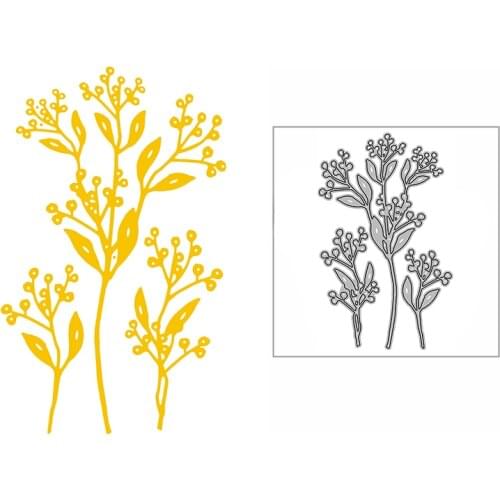 New Christmas Berry Leaves Craft Embossing Mold 2021 Metal Cutting Dies for DIY Decor Scrapbooking Album Card Making No Stamps