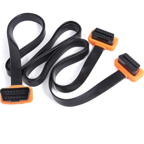 New Arrive! 1M OBD2 Connector Cable 1 to 2 with 2 Flat Noodles Line Extension Cord for any Car Diagnostic-tool Excellent Driving