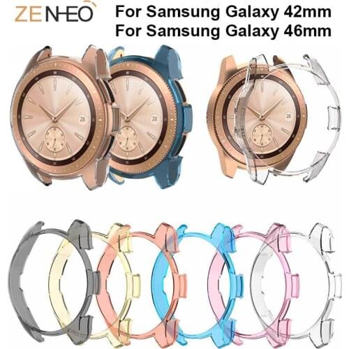 Full Protector Case For Samsung Galaxy Watch 42mm 46mm Cover Shell Transparent PC Protective Cases Frame Smartwatch Accessories
