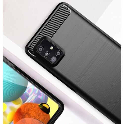 For Samsung Galaxy A31 Carbon fiber Cover Phone Case Bumper Case Full Protection Phone Cover Shockproof Bumper for A51 5G