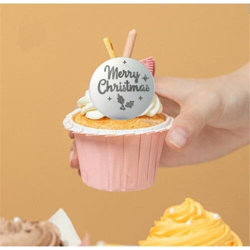 Christmas Decorations 5/10pcs Acrylic Cake Topper Christmas Cake Decoration Tool 2021 Navidad Christmas Party New Year Decor