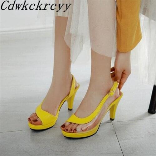 Summer New pattern fashion Europe and America jelly Blue Patchwork Fish mouth Women sandals Simplicity temperament Women sandals