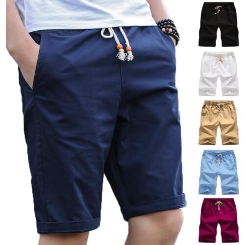 2021 Summer Casual Shorts Mens Elastic Waist Fashion Style Man Home Shorts Asian Size Men Male With Pocket Beach Shorts Male