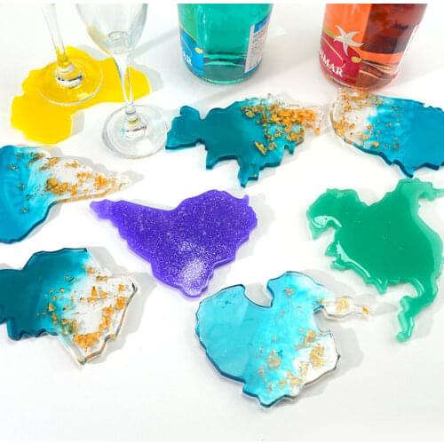 DIY Intercontinental Continent Map Silicone Mold Coaster Resin Mold Map Shape Coasters Home Decoration Tray Map Molds