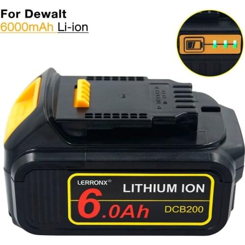 20V 6.0Ah Li-ion Lithium Replacement Battery for Dewalt 18V 20V Rechargeable Battery DCB184 DCB201 DCB200 DCB183 DCB180 DCB205