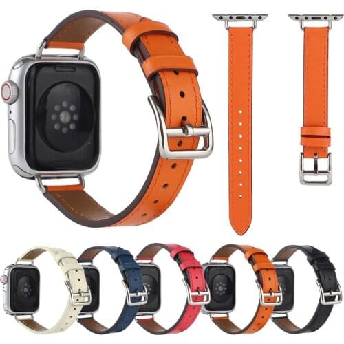 Slim Swift Leather Strap for Apple Watch 6 Band 5 4 3 Womens Bracelet for iWatch 6 SE Bands Series 44mm 40mm 42mm 38mm Wristband