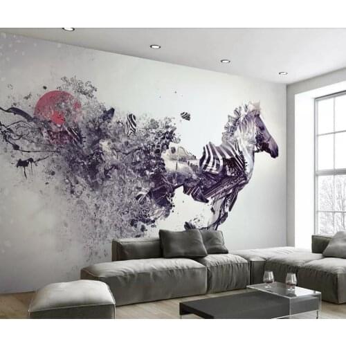Zebra explosion effect Nordic fashion abstract living room background wall