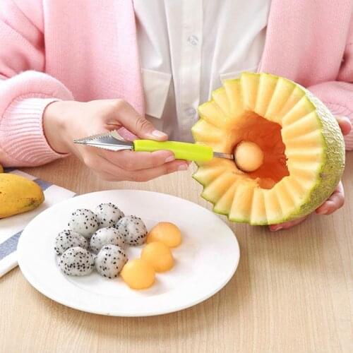1PC Fruit Carving Knife Watermelon Baller Ice Cream Dig Ball Scoop Spoon Baller Diy Assorted Cold Dishes Tool Kitchen Accessorie