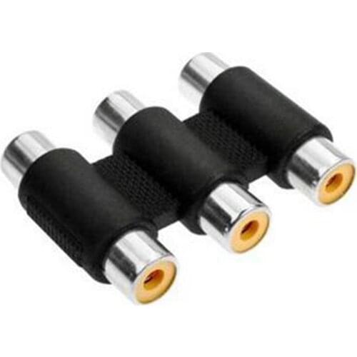 10pcs 3AV adapter video audio Connector 3female to 3female RCA straight 3AV female connector