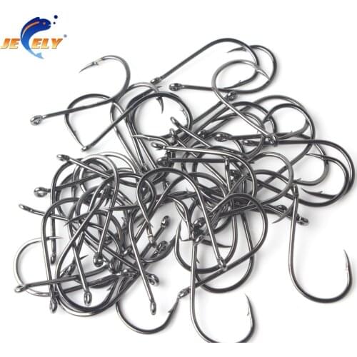 100pcs Tungsten Alloy Fishing Hook CHINU with Ring Barbed Freshwater Hook