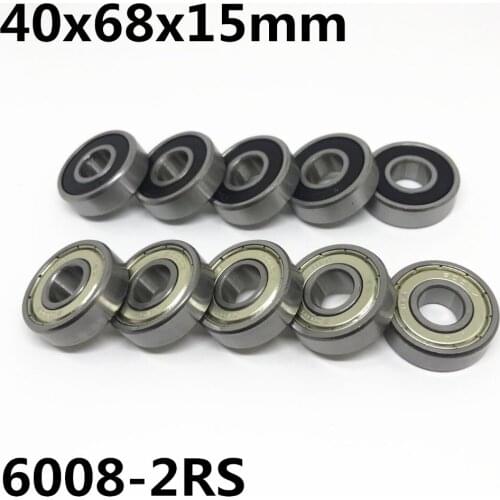 2pcs High quality 6008-2RS ball bearing 40x68x15 mm deep groove ball bearing 6008RS 6008