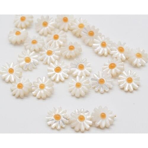 20pcs/lot )New Arrived Natural Sunflower Mother of Pearl shell Daisy Flower Mother Pearl for Brooch (10mm/12mm choose)
