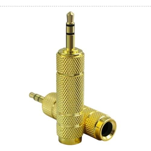 3.5mm Male to 6.35mm Female Adapter 3.5 Plug to 6.35 Jack Stereo Speaker Audio Converter for PC Notebook 1pc