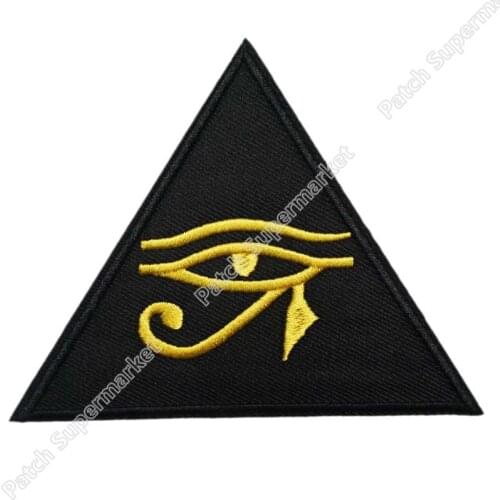 4" EYE OF HORUS UDJAT KNOWLEDGE OCCULTISM UTCHAT RA Music Band EMBROIDERED IRON On Patch APPLIQUE Rock Punk Badge