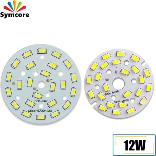 5pcs/lot 12W 60mm 85mm 100mm SMD5730 Brightness Light Board Led Lamp Panel For Ceiling PCB With LED White Warm White