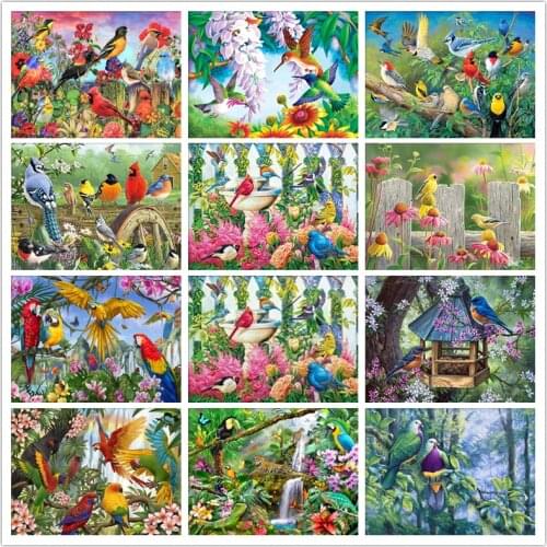 5D DIY Diamond Painting Bird Cross Stitch Craft Kit Natural Diamond Embroidery Animal Handmade Mosaic Home Decoration