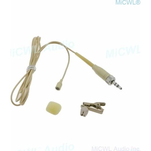 AVX2 Tie Clip Hidden Lavalier Lapel Microphone For Sennheiser G2 G3 G4 G5 Wireless BeltPack 3.5mm Lock Beige color